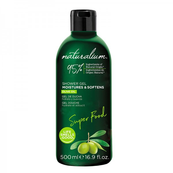 Gel douche aux superaliments Olive Naturalium (500 ml) : Aux propriétés hydratantes et réparatrices pour votre peau